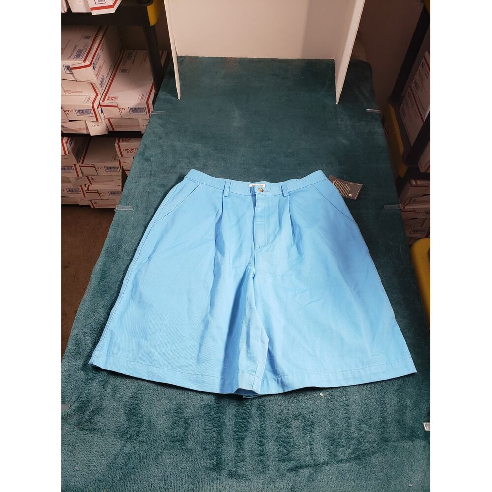 St Johns Bay Shorts Size 14 Tall Womens Blue Stain Repellency Ladies Casual NWT